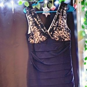 Lace Embesllished Cocktail Dress